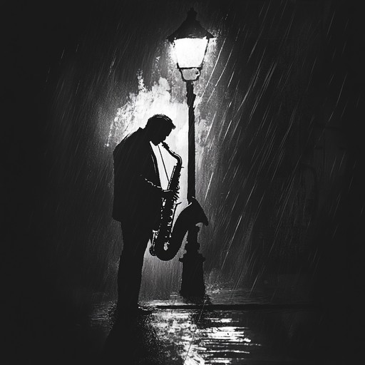 A melancholic journey through the heart of a city as rain trickles down, reflecting the neon lights and fleeting moments. The sound of a solo saxophone echoes through empty streets, blending with subtle electronic beats. The music paints a picture of introspection and solitude amidst the urban hustle.