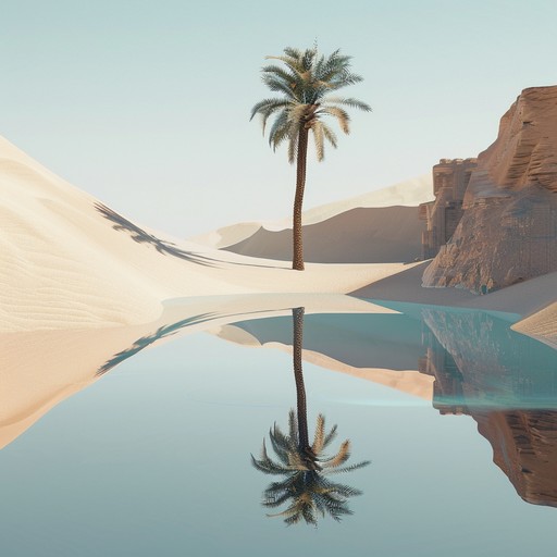 This track transports the listener to a tranquil desert under a starlit sky, with soft sand dunes and a gentle breeze carrying the scent of jasmine and myrrh. The music features a slow, hypnotic rhythm that evokes the vast, mysterious landscape of the arabian desert, perfect for reflective or meditative moments.