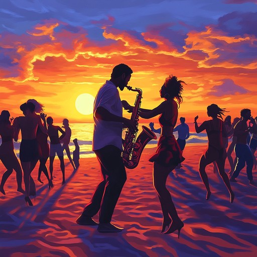 This instrumental piece seamlessly blends latin rhythms with the intricate harmonies and dynamic improvisations of jazz, creating a vibrant and passionate track that feels like a lively sunset dance. Layers of percussion, rich harmonies, and a soulful saxophone lead converge to convey an unstoppable, joyful energy.