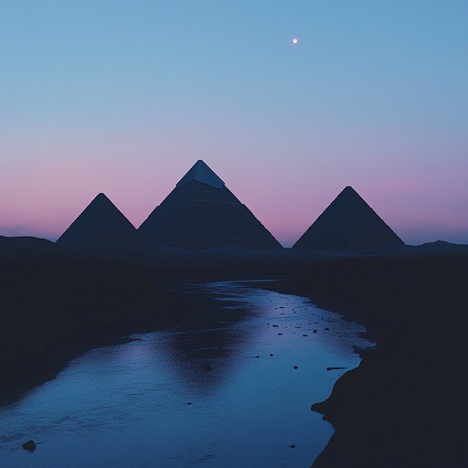 A richly textured soundscape that transports listeners back to the mystical lands of ancient egypt, using a blend of traditional instruments and ambient synths to evoke the enigmatic atmosphere of age old civilizations.