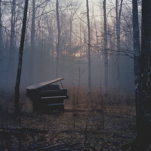 This composition employs a minimalistic approach with soft piano notes that convey a profound sense of yearning and introspection. Each note is delicately placed to evoke a sense of timeless longing, inviting the listener to explore the depths of their emotions. The ambient background serves to enhance the feeling of a heartfelt and reflective journey.