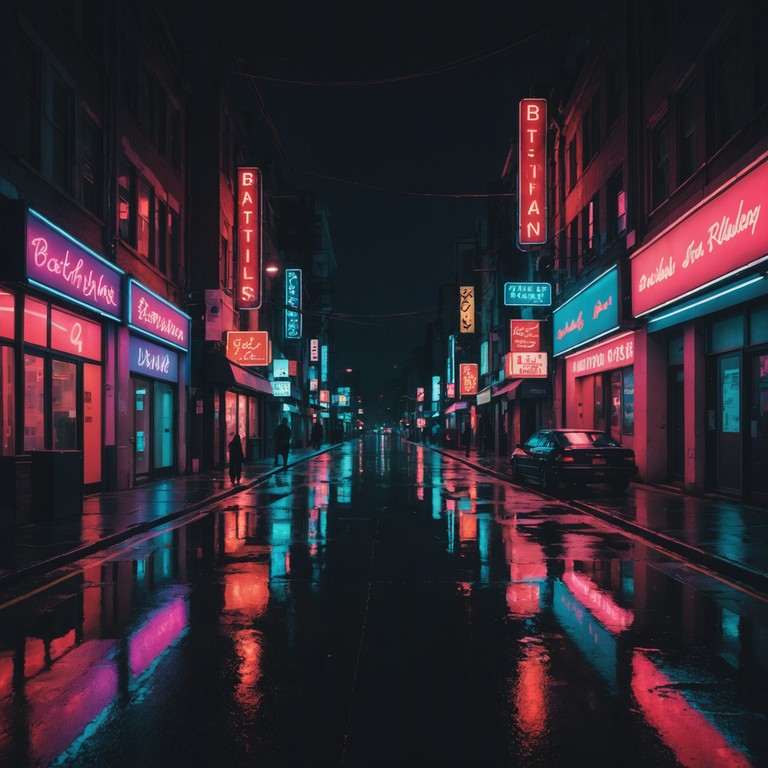 This track embodies the essence of a late night urban exploration, where the glow of neon lights casts shadows on wet, deserted streets, and the only company is the echo of distant city sounds. The music is layered with ethereal synths, creating a soundscape that feels both intimate and expansive.