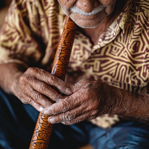 A deeper exploration into the spiritual narratives and cultural stories of indigenous australians, using traditional vocal techniques and subtle electronic enhancements to intensify the sense of an ancient connection with the land and its timeless stories.