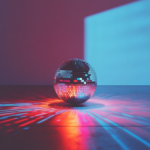 An instrumental dance track with funky basslines, shimmering guitars, and soulful strings, creating a romantic, energetic atmosphere perfect for a night under the disco ball.