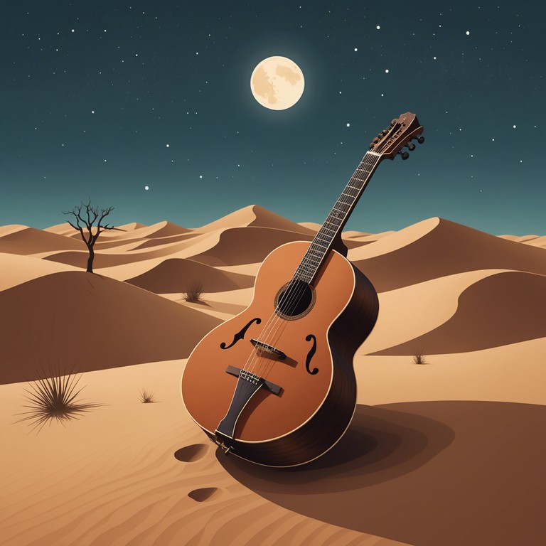 Imagine an evening where the gentle hum of the desert comes alive through soulful oud tunes. The music sways like the whispers of desert sands, creating a contemplative space that invites the listener to pause and absorb the vast beauty of the starlit desert environment.