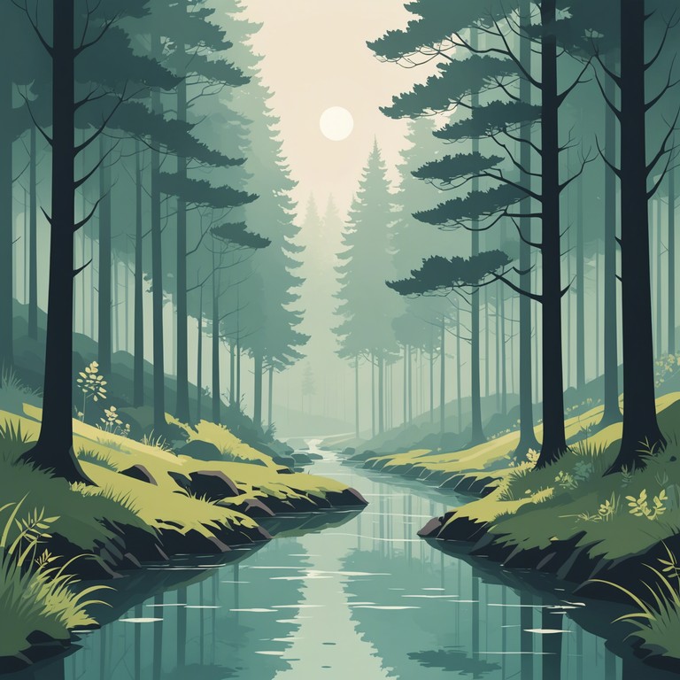 Imagine a slow moving stream in a lush, peaceful forest, with each note mimicking the gentle flow of water, creating an ambiance of serene tranquility. This piece uses mellow tones to transport the listener to a state of calm and relaxation, perfect for unwinding or meditating.