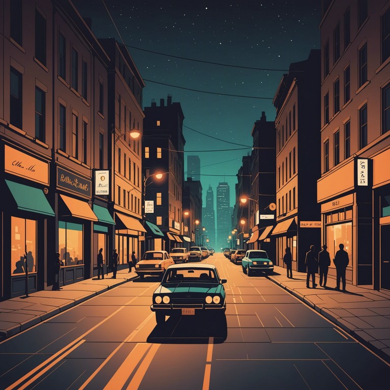 This composition paints an auditory picture of a bustling city transitioning into the peaceful aura of nighttime. It combines soothing tones with sporadic urban beats, creating a landscape of sound that mirrors the dynamic duality of city life. The music encapsulates the hustle of the day and the solemnity of the night through intricately layered sounds.