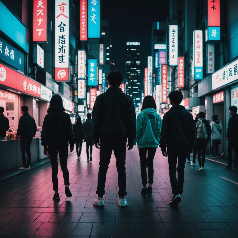 An energetic j pop track that embodies the spirit and dynamism of tokyo's youth culture with pulsating electronic beats and an undercurrent of rebellion. Perfect for depicting urban night scenes in modern tokyo where the rebellious youth gather to express their uniqueness and vitality.