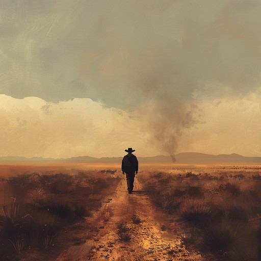 A raw, instrumental track capturing the rugged lifestyle of a solitary rancher as he navigates the barren landscape. Thick, gritty guitar tones combined with traditional sertanejo rhythms create a powerful, immersive atmosphere.