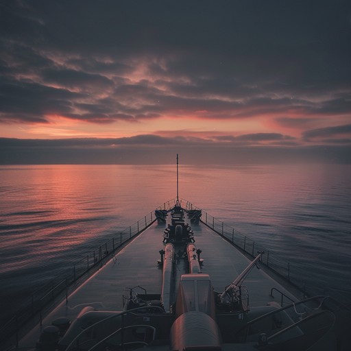 A smooth and calming instrumental capturing the essence of the russian navy's tranquil moments at twilight. Features gentle waves, flowing harmonies, and subtle maritime motifs, evoking the serenity of sailors watching the sunset over an endless sea.