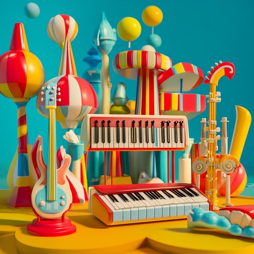 An exhilarating blend of toy instruments and electronic sounds creates an upbeat, joyful musical journey. Playful beats evoke the excitement of a toyland escapade.