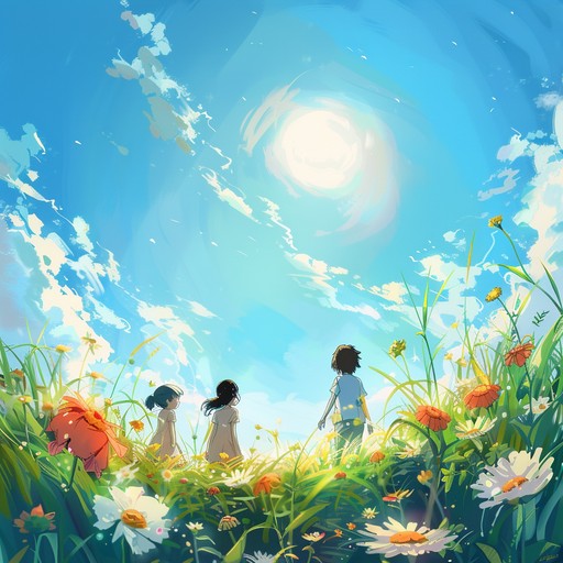 Craft a joyful, bright piece with lively melodies, evoking the essence of sunny anime scenes. Ideal for energetic, fun filled moments and summer adventures.