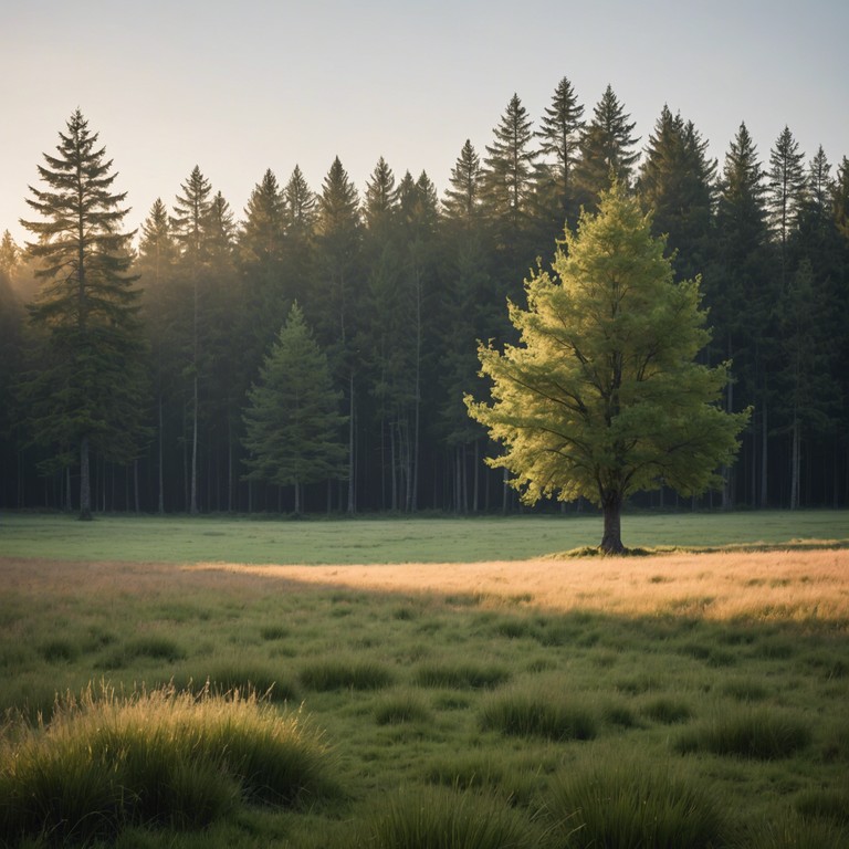 Imagine an orchestral piece that captures the essence of a brilliant sunrise, the sky transforming from soft peach to vibrant cerulean, awakening the world with light and warmth. The composition would rise gently like the sun, swelling in brightness and joy as the day begins. It would utilize the full dynamic range of the orchestra, echoing the energy of a new day dawning.