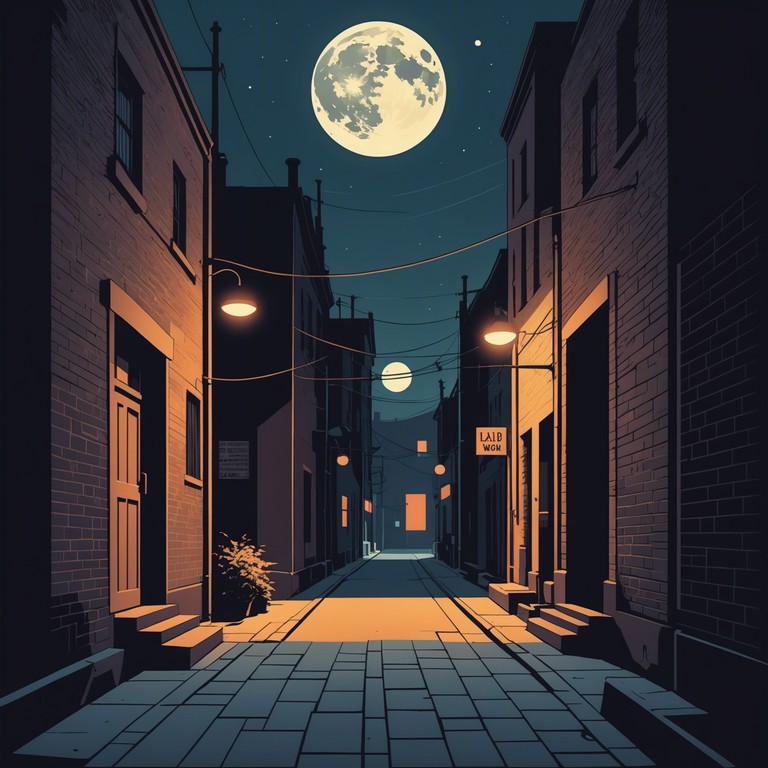 This track paints a stark auditory landscape of a desolate, urban environment at night. Solemn echoes and subtle rhythmic patterns craft a picture of shadowy figures gliding past dimly lit streetlamps, where every footstep tells a story of eerie solitude. The deep tones of a bass saxophone underline the ominous aura of an abandoned metropolis.