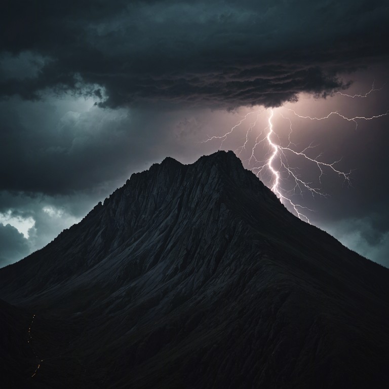 This track features intense electric guitar riffs that embody a storm's raw power, crescendoing into a dramatic, hard rock climax, perfect for scenes of overcoming obstacles or empowering moments. The music intensifies gradually, portraying the relentless spirit of a brewing storm with a hint of victorious tones as it reaches its peak. This composition revolves around the powerful electric guitar that dominates the soundscape, supported by heavy drums and a solid bassline, evoking the sense of an impending but conquerable challenge.