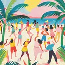 upbeat jazz house with jazz trumpet melody throughout