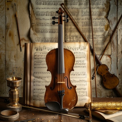 Merging the richness of jewish musical heritage with sophisticated, modern orchestral arrangements, this piece features intricate violin performances alongside klezmer influences, creating an elegant and reflective auditory experience. Merging the richness of jewish musical heritage with sophisticated, modern orchestral arrangements, this piece features intricate violin performances alongside klezmer influences, creating an elegant and reflective auditory experience.
