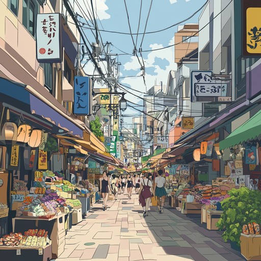 Join a lively musical parade with melodies reflecting tokyo's festive streets, bustling markets, and joyful gatherings. This track blends traditional japanese instruments with modern j pop vibes, creating a celebration of energy and excitement.