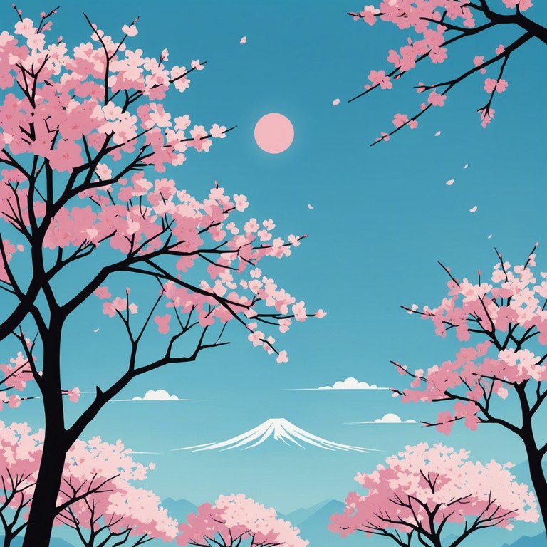 Delicate and serene, this composition transports listeners to a springtime scene beneath blooming sakura trees, where gentle breezes carry the promise of new beginnings. Soft piano notes mirror the fall of petals, creating a soundtrack for quiet reflection and subtle animation scenes.