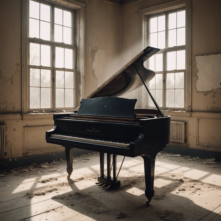 This composition captures the essence of introspection and deep, raw emotions, enveloping the listener in layers of melodious sadness and reflective solitude. A single piano reverberates the sound of heartache and fleeting memories, creating a sense of longing and nostalgia that transcends the barriers of time and space. The song moves through phases of gentle melancholic contemplation to powerful crescendos that express the overwhelming nature of personal sorrow and the beauty of vulnerable expression.