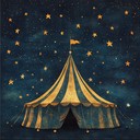 orchestra meets circus under starry night sky.