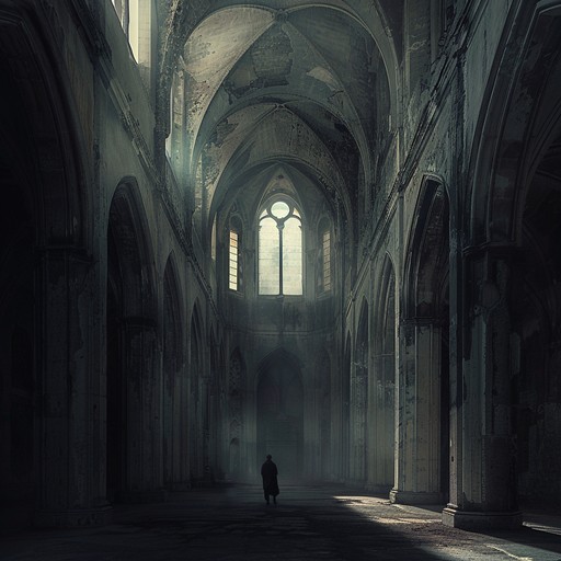 The composition weaves a tapestry of haunting melodies that resonate with the grandeur and decay of an ancient gothic cathedral. Shrill organ tones intertwine with the deep vibrations of a bass, creating an atmosphere that is both eerie and mesmerizing. The track progresses with a spectral, lingering pace, inviting the listener to explore the shadowy corners of forgotten realms.