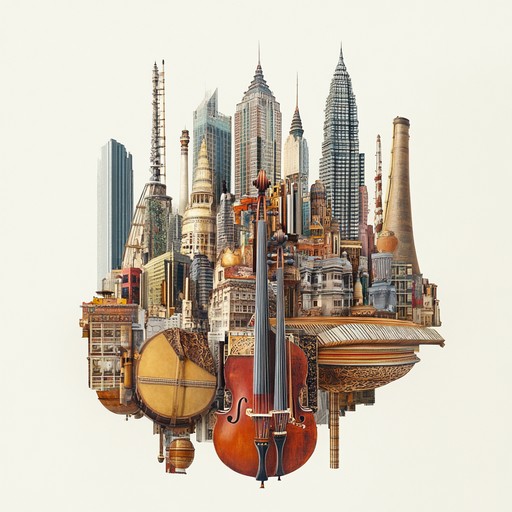 An instrumental piece that fuses the energetic pulse of city life with the diverse sounds of world music. It combines modern urban elements with traditional rhythms to create an engaging and dynamic listening experience.