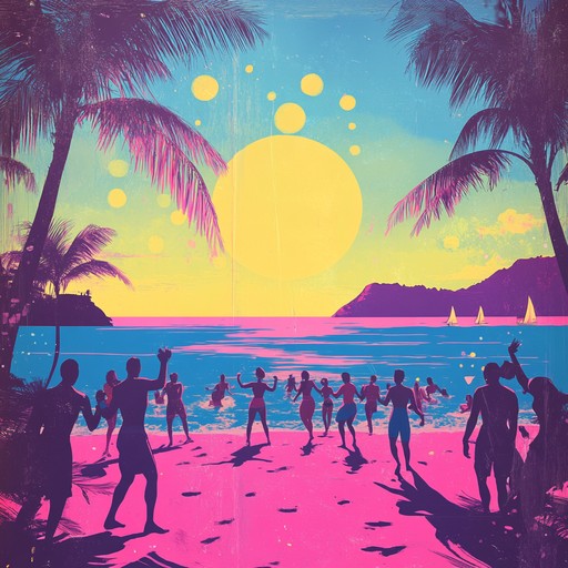 A cheerful and peppy synthpop composition featuring vibrant and sparkling synthesizers, delivering catchy hooks and rhythmic beats that evoke the carefree joy of a sunlit beach party. The music brings out a lively and joyous atmosphere perfect for celebrating summer.