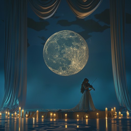 Immerse yourself in a luxurious orchestral piece that effortlessly blends sultry melodies with romantic and ethereal overtones. The music starts with a soft, haunting theme played by the violin, gradually building to a luscious crescendo as other orchestral elements join in. Perfect for a moonlit evening, this composition evokes deep, heartfelt emotions and transports the listener to a world of elegance and charm.