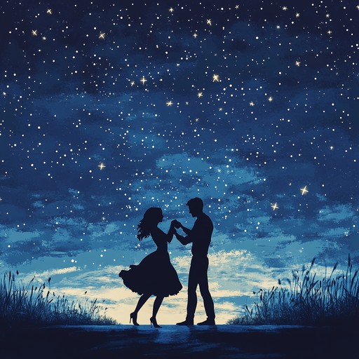 An exciting romantic instrumental merging energetic rhythms and passionate melodies, featuring soaring violin leads over dynamic orchestral arrangements to evoke the thrill of love under starry skies