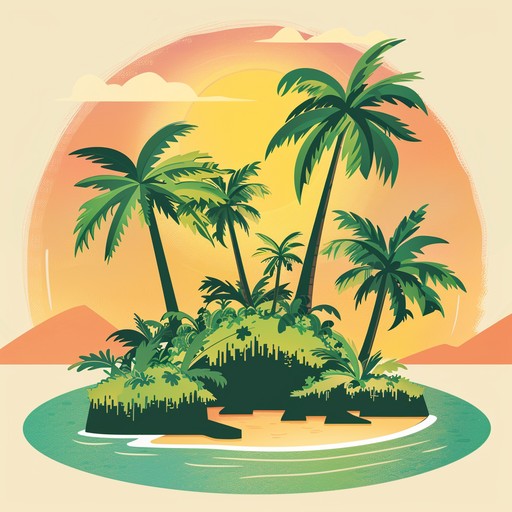 Imagine wandering a vibrant tropical island, filled with the sounds of nature and easy going grooves. A ukulele guides the way, complemented by gentle percussion and soft, swirling synths. This journey is both carefree and eclectic, capturing an entirely unique moment in time.