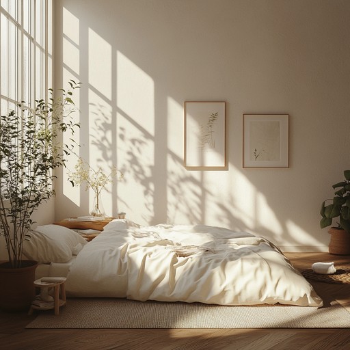 This piece uses airy pads and tender guitar melodies to evoke the peaceful joy of waking up to sunlight streaming through bedroom windows. Every note brings warmth and tranquility, making it perfect for a reflective, joyful start to the day.