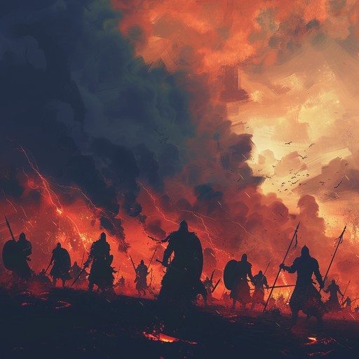 Transport to an ancient battlefield with pounding tribal rhythms and fierce vocal expressions. The energy of ancestral warriors surges through as traditional percussive instruments command the soundscape. The song conveys unfiltered anger and primal strength, invoking a sense of historical struggle and raw power.