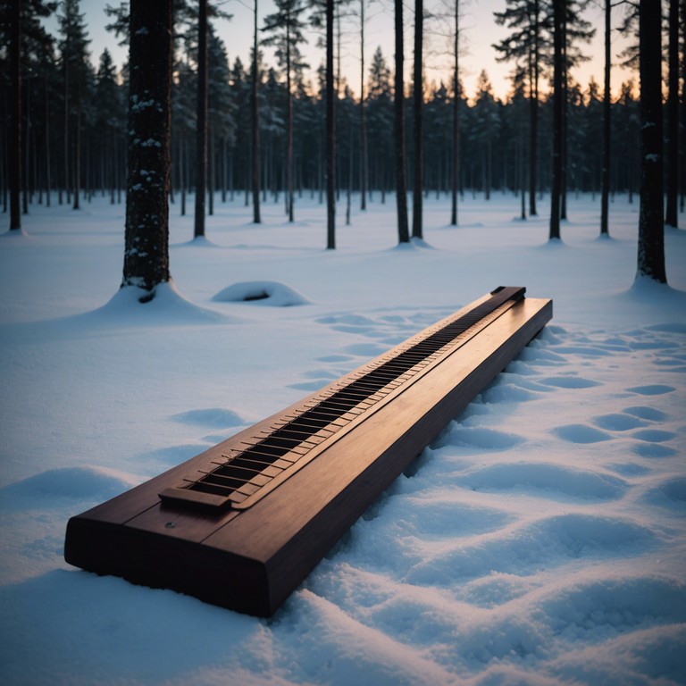 Drawing inspiration from the tranquil and magical vistas of the finnish countryside under the aurora borealis, this track uses the gentle plucking of the kantele to seamlessly blend traditional finnish pop elements with serene, reflective ambient undertones, creating a feeling of peaceful reflection and deep connection to nature