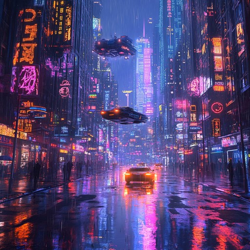 Dive into a high octane, futuristic cityscape with driving beats and electrifying synths capturing the essence of neon lit streets and endless possibilities. Fast paced rhythms and cybernetic sounds create an immersive experience that pulsates with raw energy and urban grit. Perfect for tech infused action scenes.