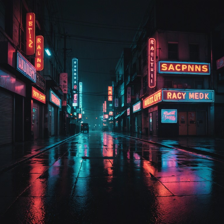 A musical exploration of urban anxiety at midnight, where the neon lights not only brighten but also cast deep shadows, crafting a sense of unease amidst the city's sleepless ambiance.