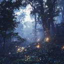 haunting rhythms weaving through mystic tropical forest atmosphere