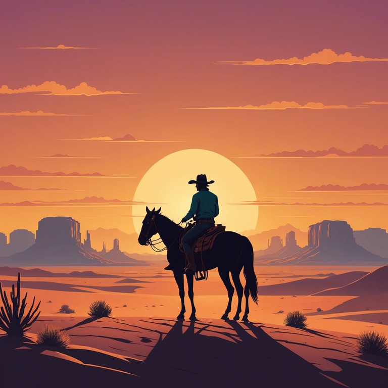 Inspired by the vast, open landscapes of the american west, this instrumental captures the feeling of endless longing beneath sprawling desert skies. The music is infused with a sense of nostalgia and solitude, evoking images of a lone cowboy amidst the vast plains and towering mesas.