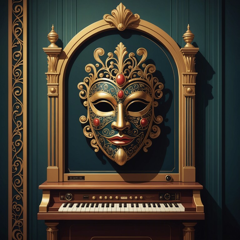 Imagine stepping into a grand ballroom under the cloak of night; masked figures dance closely, their identities hidden, their movements a challenge to the music's haunting melody. The song, executed by the singular, eerie notes of the wurlitzer, dances through the shadows, inviting listeners to lose themselves in the elegant mystery of the masquerade.