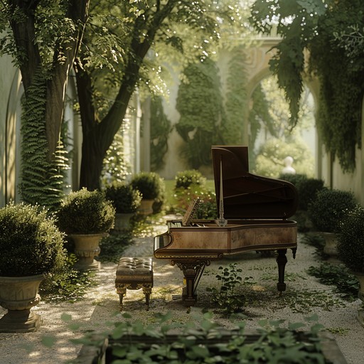 Intricate harpsichord and string arrangements create an evocative, nostalgic atmosphere reminiscent of grand baroque halls and wistful memories