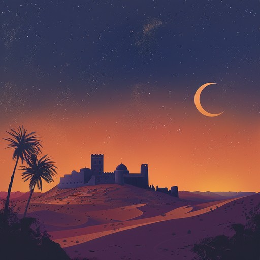 An evocative and mesmerizing instrumental composition that transports the listener to the heart of the middle east, weaving together traditional melodies, hypnotic rhythms, and exotic instrumentation. This captivating musical tapestry showcases the rich cultural heritage and mystical allure of the arabian lands, evoking images of desert caravans, sprawling bazaars, and majestic palaces under starlit skies.