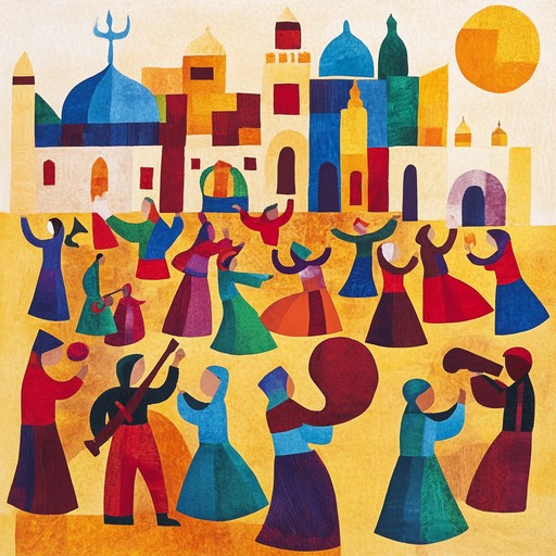 A lively instrumental piece that captures the essence of middle eastern music with upbeat rhythms and carefree melodies, evoking images of dancing in sunlit bazaars.