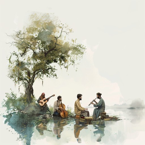 Experience the serene fusion of global folk melodies, featuring soothing instrumental interplay that crafts a peaceful and calming soundscape