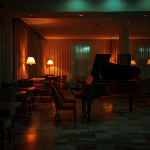 The track begins with a gentle piano melody, interwoven with subtle ambient sounds reminiscent of a quiet late night jazz bar. The sparse, somber arrangement underscores feelings of loneliness and drift, painting a vivid soundscape of inner contemplation. A soft saxophone weaves through, adding layers of melancholy and depth, as if telling a story of forgotten love and unfulfilled dreams