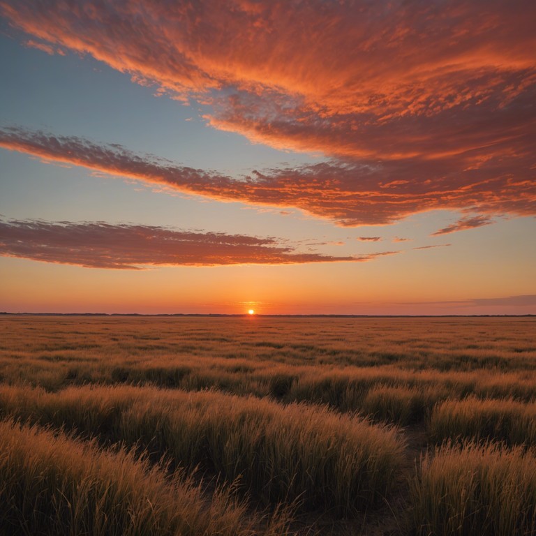 This instrumental track evokes a peaceful sunset across the vast american prairie, with elegant and subtle string arrangements that embody the spirit of americanity and the tranquil beauty of wide open spaces. The composition is both reflective and serene, providing a soundtrack to introspective and nostalgic moments.