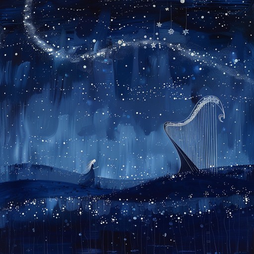 Close your eyes as warm moonlight caresses your soul, evoking whispers of distant galaxies, with delicate harp notes intertwined in a sensuous, ethereal symphony. Perfect for melting tension and drifting into otherworldly dreams