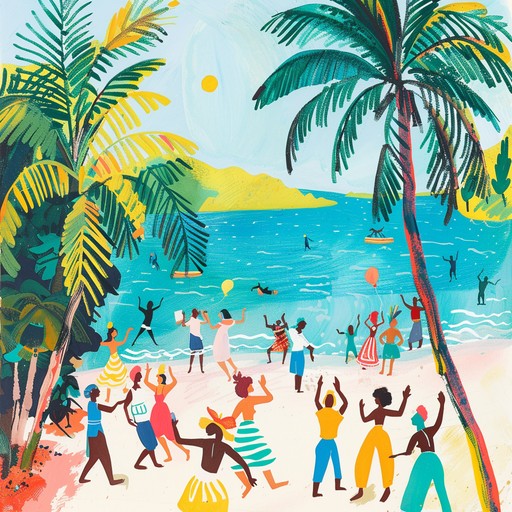 A lively burst of sound and rhythm, perfect for invoking the warmth and vibrancy of a tropical island celebration. This track combines the enchanting sounds of steel drums and maracas, evoking images of sun soaked beaches and jubilant dancing under the caribbean sky. It's designed to make you feel ecstatic and carefree, as if you're dancing barefoot in the sand.