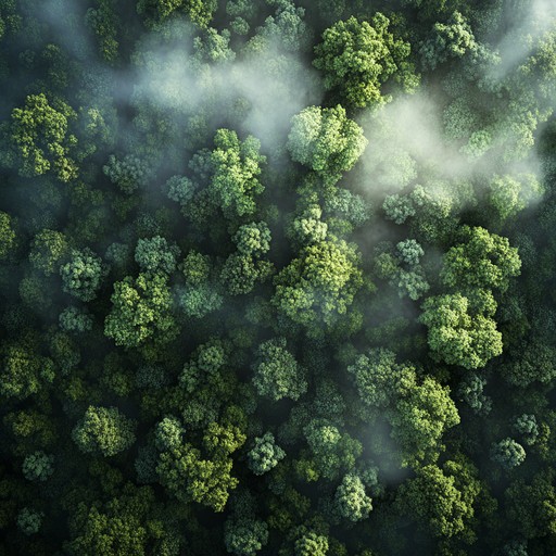 This composition seeks to replicate the hushed and serene ambiance of an ancient forest at dawn, using the tones of a flute to carry the melody throughout. The music should evoke the sensation of gentle breezes and whispering leaves, with occasional melodious calls of distant forest creatures, creating an immersive forest soundscape.