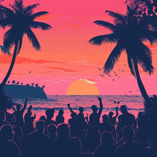 **inspired by the hypnotic hues of a summer sunset, this track features groovy electronic beats combined with pulsating, colorful melodies. Each layer captures the energy and liveliness of a beach party as the sun dips below the horizon, creating a bright and joyous celebration. Perfect for evoking a sense of carefree excitement and vibrant festivity.**