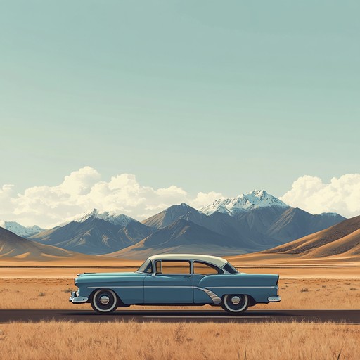 Dive into the timeless american road trip with traditional and orchestral elements, showcasing the soul of the open plains and monumental mountains. Feel nostalgic and empowered by the music's dynamic range and reflective undertones.